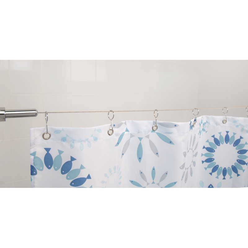 Croydex Wireline 118" Adjustable Straight Tension Shower Curtain Rod
